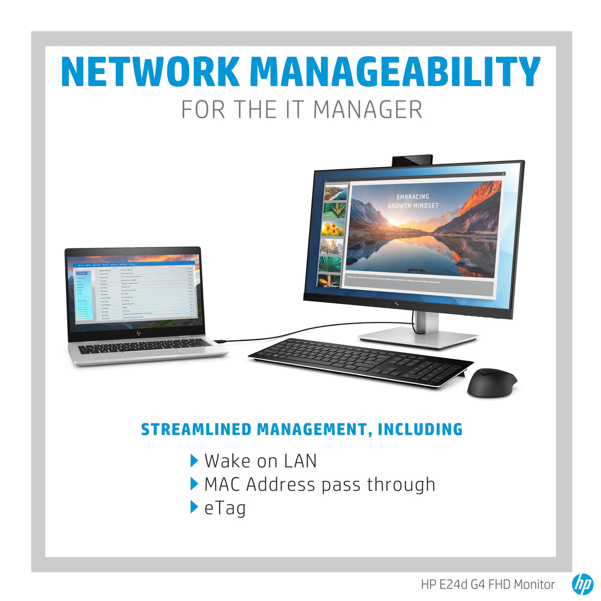 HP E24D G4 - 60.5 cm (23.8") - 1920 x 1080 pixels Full HD LED Monitor