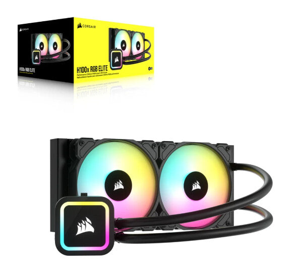 Corsair iCUE H100x RGB ELITE - All-in-one Liquid Processor Cooler in Black - 240mm