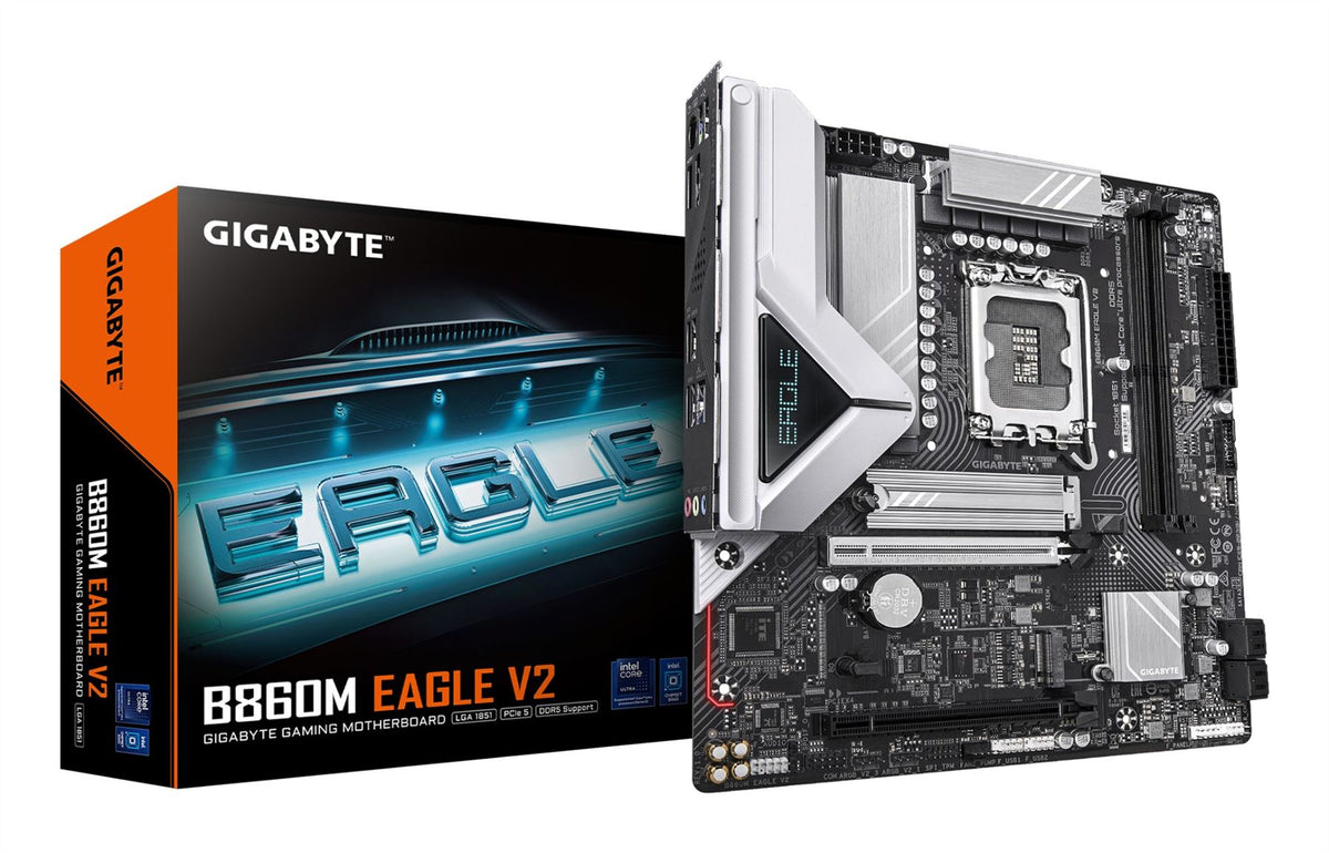 GIGABYTE B860M EAGLE V2 Motherboard - Intel Core Ultra Series CPUs/ 6+1+2 Phases VRM/ up to 9066MHz DDR5/ 1xPCIe 5.0 + 1xPCIe 4.0 M.2/ 2.5GbE LAN/ USB 3.2 Gen 1