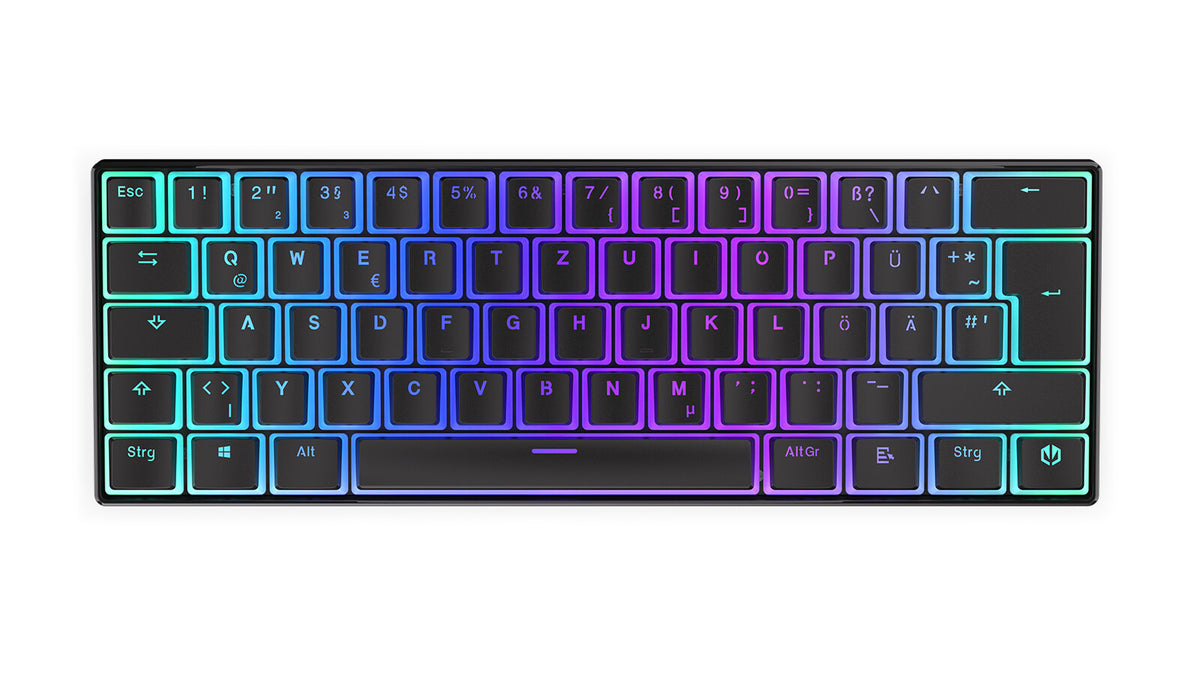 ENDORFY Thock Compact - USB Wired + RF Wireless RGB Mechanical Keyboard in Black (QWERTZ German)