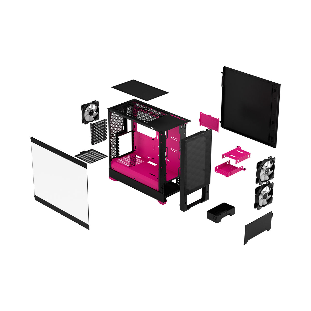 Fractal Design Pop Air - ATX Mid Tower Case in Black / Magenta