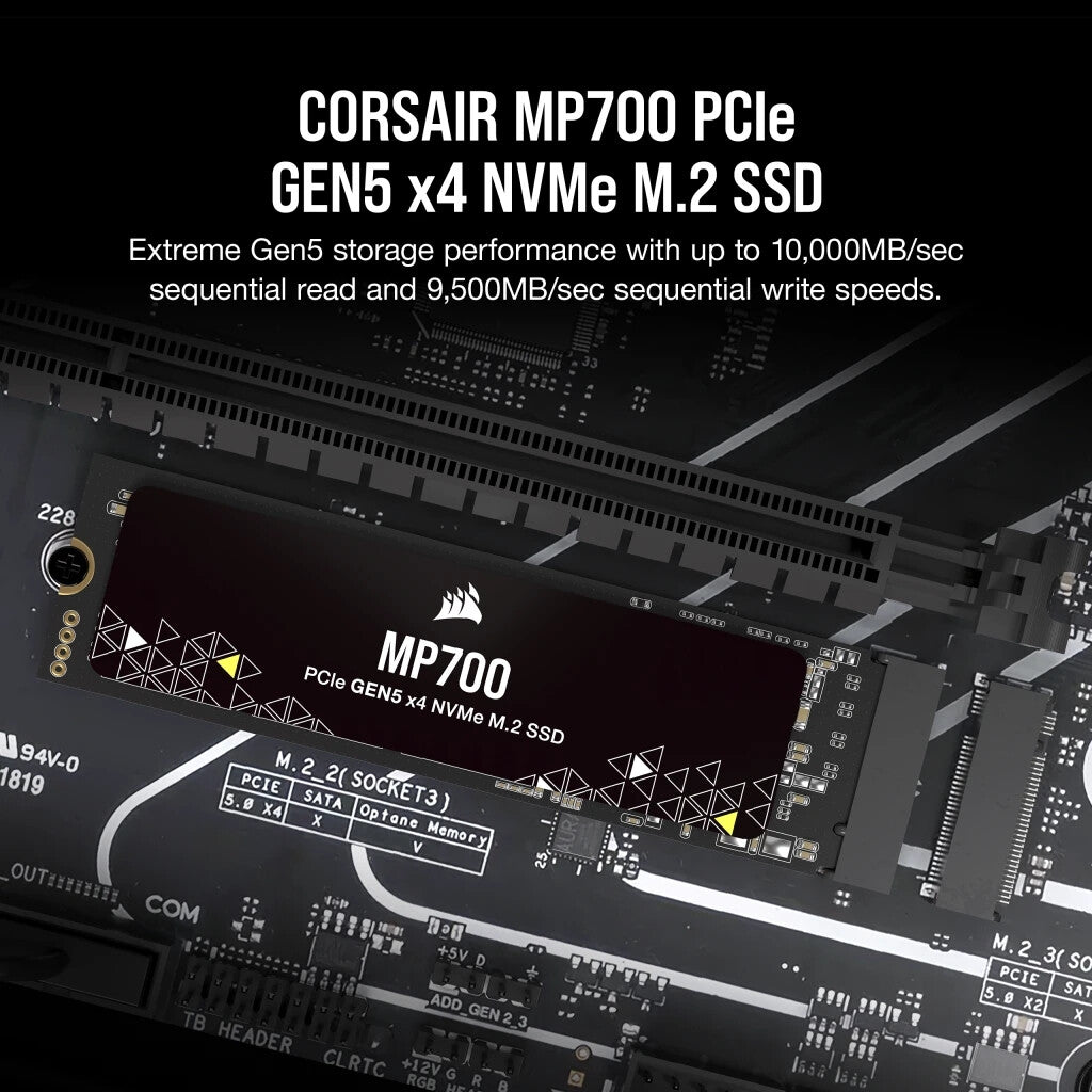 Corsair MP700 - PCI Express 5.0 3D TLC NAND NVMe M.2 SSD - 2 TB