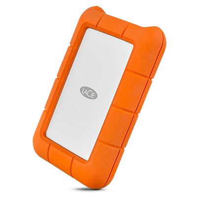 LaCie Rugged USB-C External HDD 2000 GB Orange, Silver
