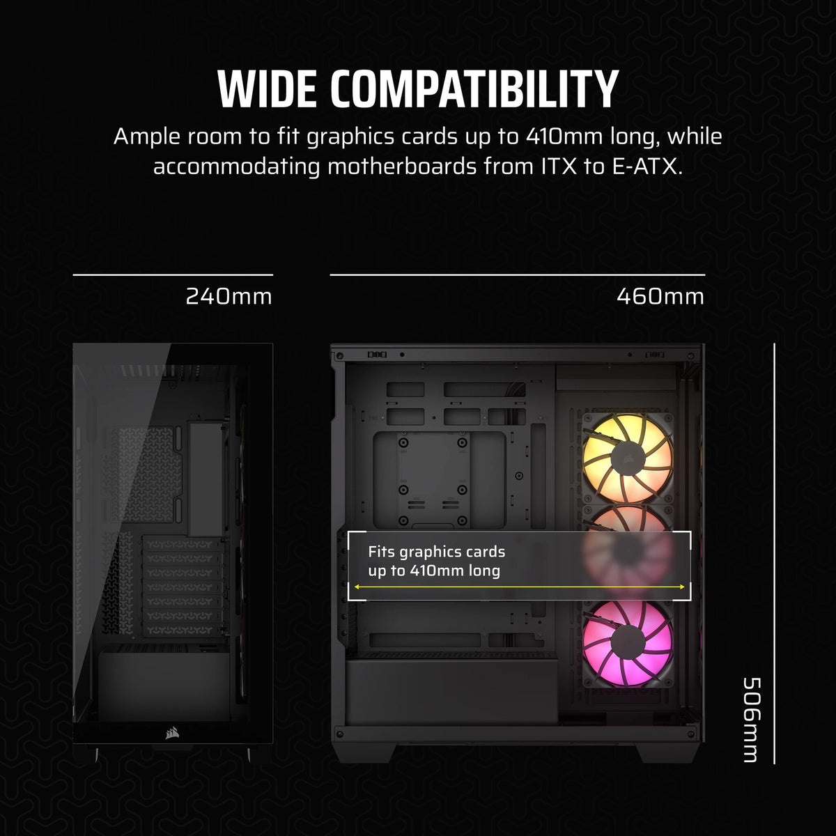 Corsair 3500X ARGB - EATX Mid Tower Case in Black