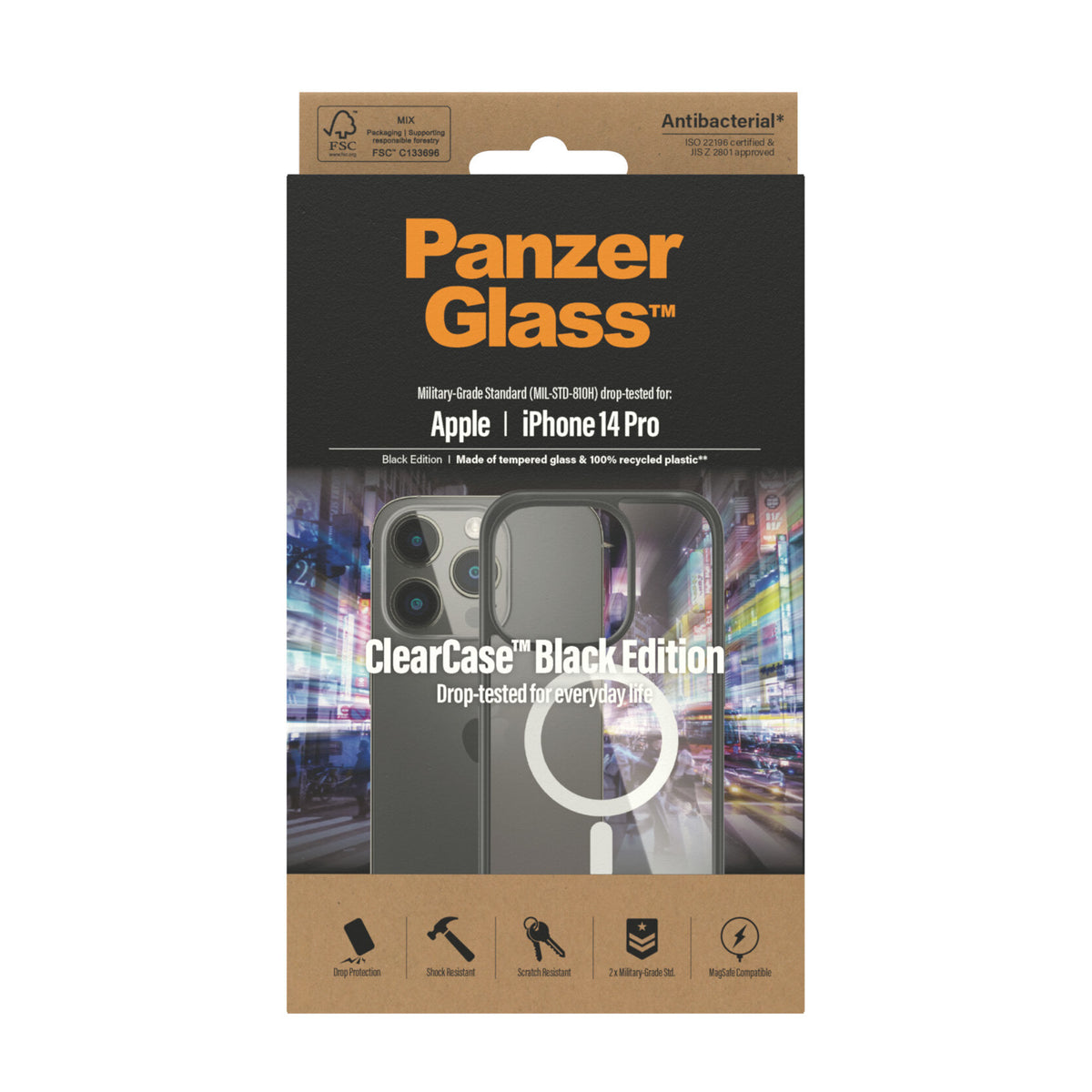 PanzerGlass ® ClearCase MagSafe for iPhone 14 Pro in Black