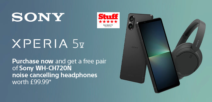 For a limited time, buy a Sony Xperia 5 V and receive a free pair of Sony WH-CH720N noise-cancelling headphones worth £99.99. 