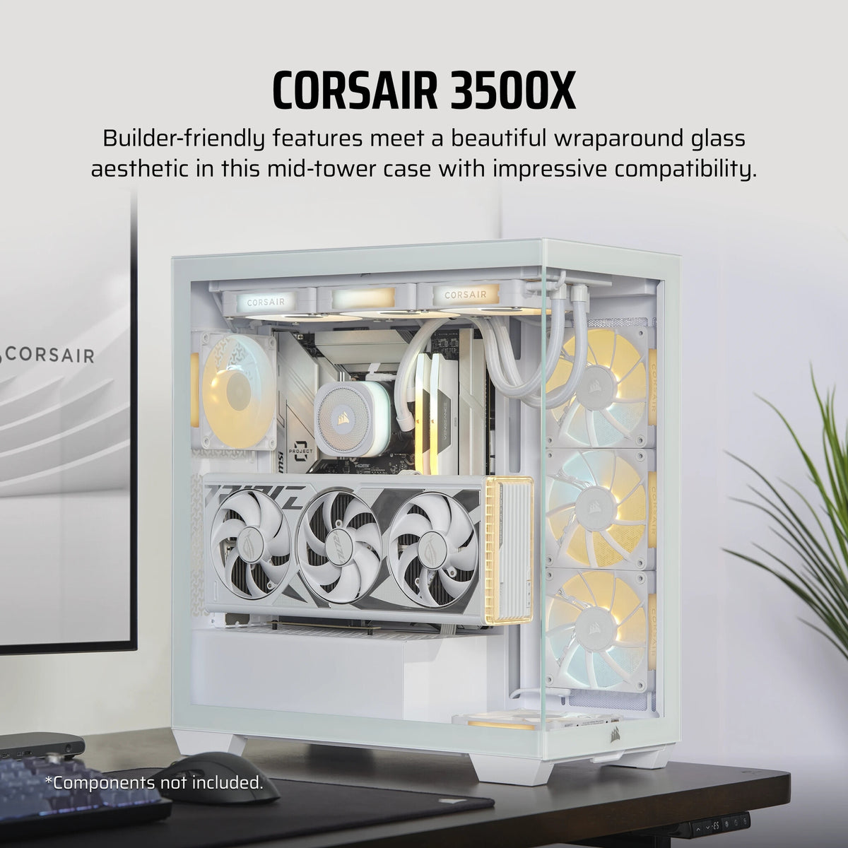 Corsair 3500X - ATX Mid Tower Case in White