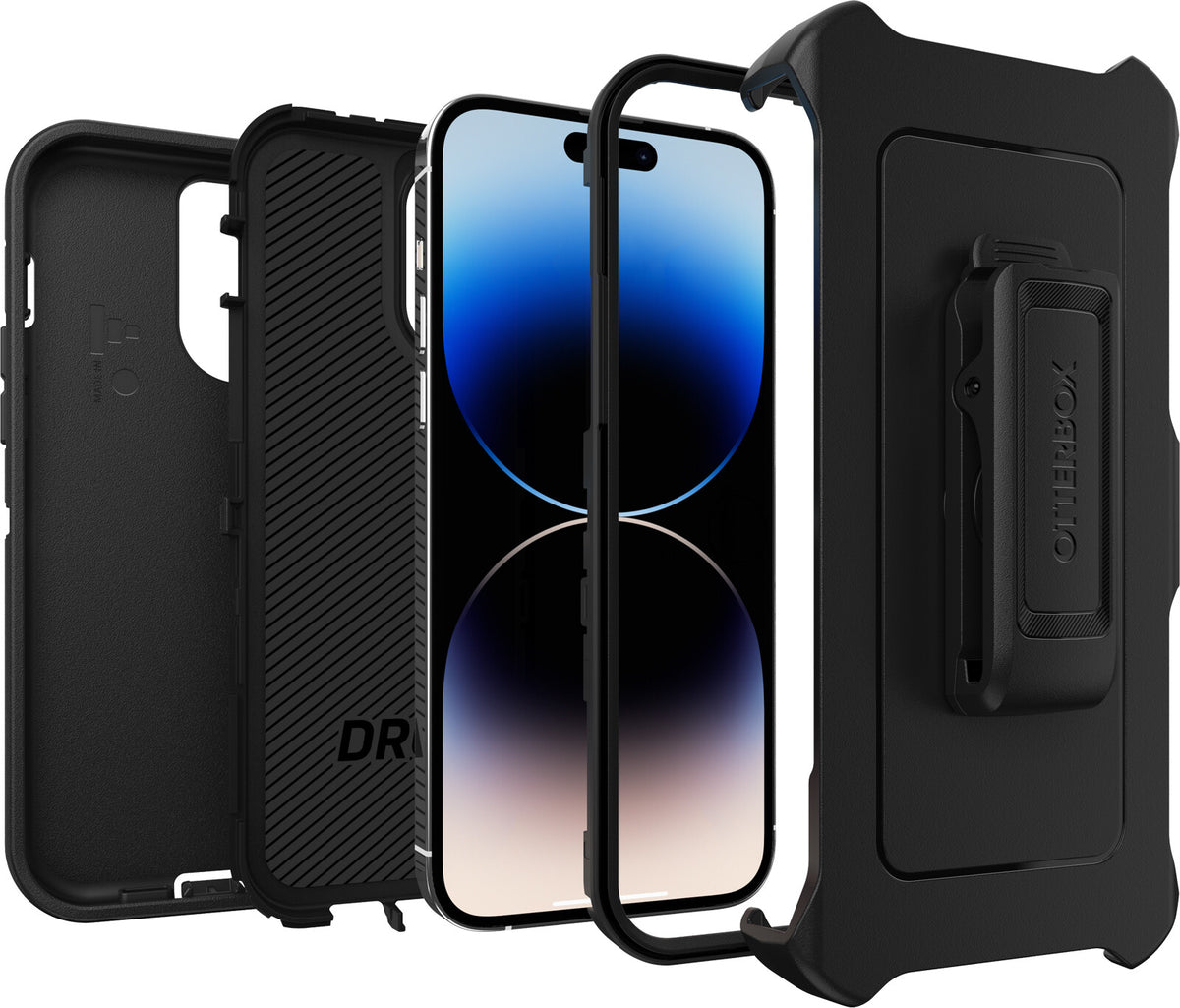 OtterBox Defender Case for iPhone 14 Pro in Black - No Packaging