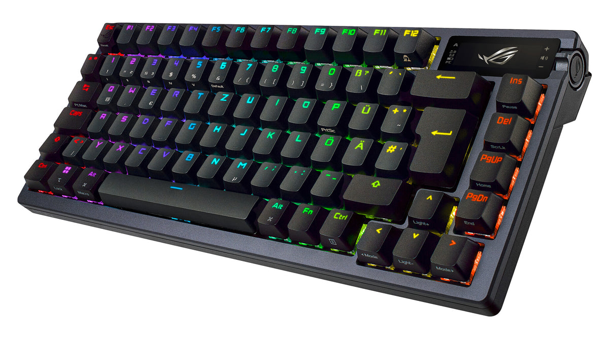 ASUS ROG Azoth - USB Wired + RF Wireless + Bluetooth RGB Mechanical Keyboard in Black (QWERTY UK)
