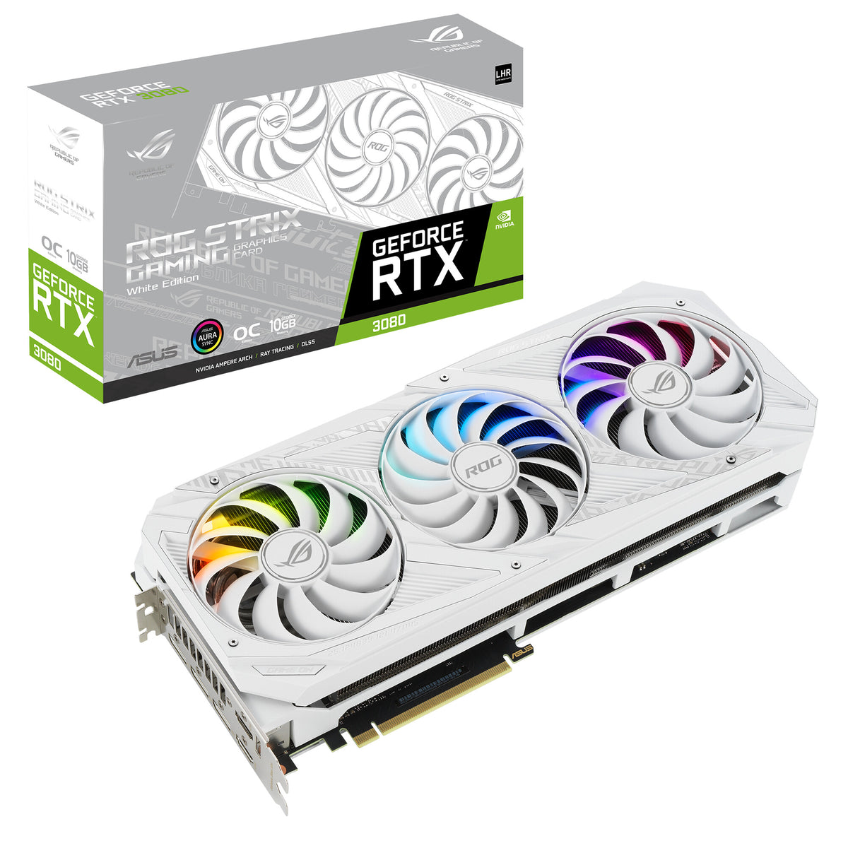 ASUS ROG STRIX GAMING OC V2 "White Edition" - NVIDIA 10 GB GDDR6X GeForce RTX 3080 graphics card