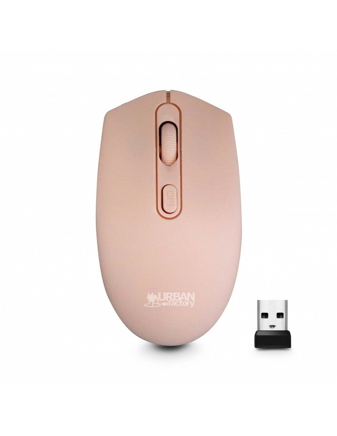 Urban Factory FREE - Ambidextrous RF Wireless Optical Mouse in Pink - 1,600 DPI