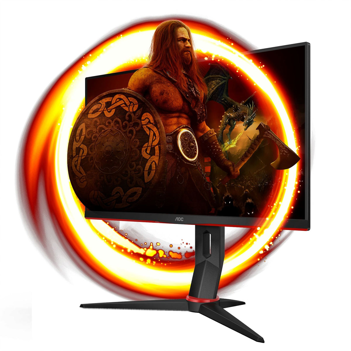AOC 24G2SU/BK Computer Monitor 60.5 cm (23.8") 1920 x 1080 pixels Full HD Black, Red