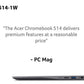 Acer Chromebook Spin 713 - 34.3 cm (13.5") - Touchscreen - Intel® Core™ i3-1115G4 - 8 GB LPDDR4x-SDRAM - 256 GB SSD - Wi-Fi 6 - ChromeOS - Grey