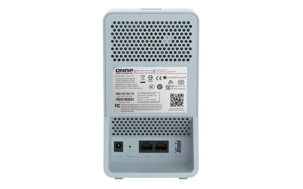 QNAP QMiro-201W - Gigabit Ethernet Dual-band (2.4 GHz / 5 GHz) wireless router in Blue