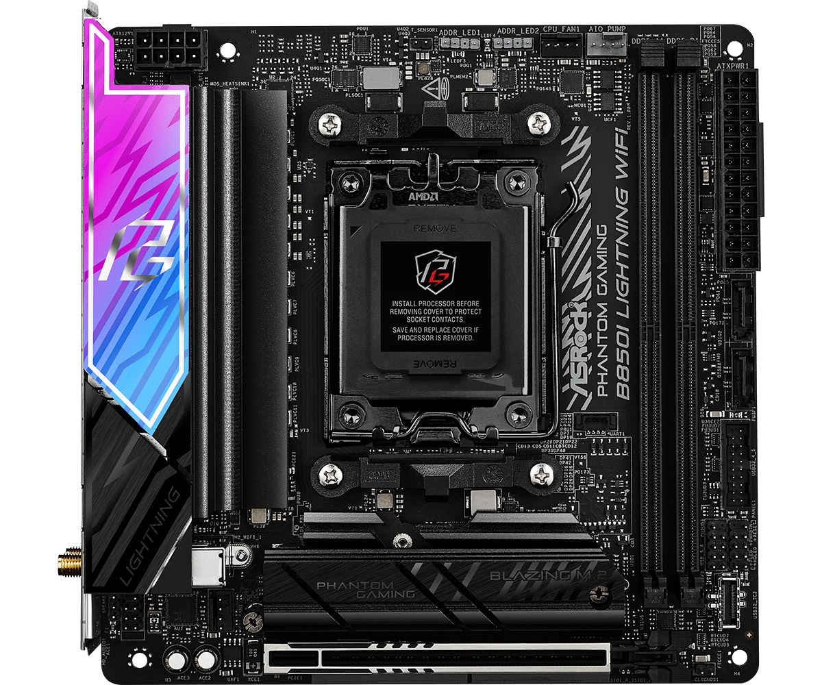 Asrock Phantom Gaming B850I Lightning WiFi mini ITX motherboard - AMD B850 Socket AM5