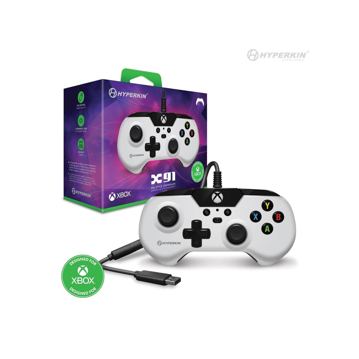 Hyperkin X91 - USB Gamepad for PC / Series X|S in White
