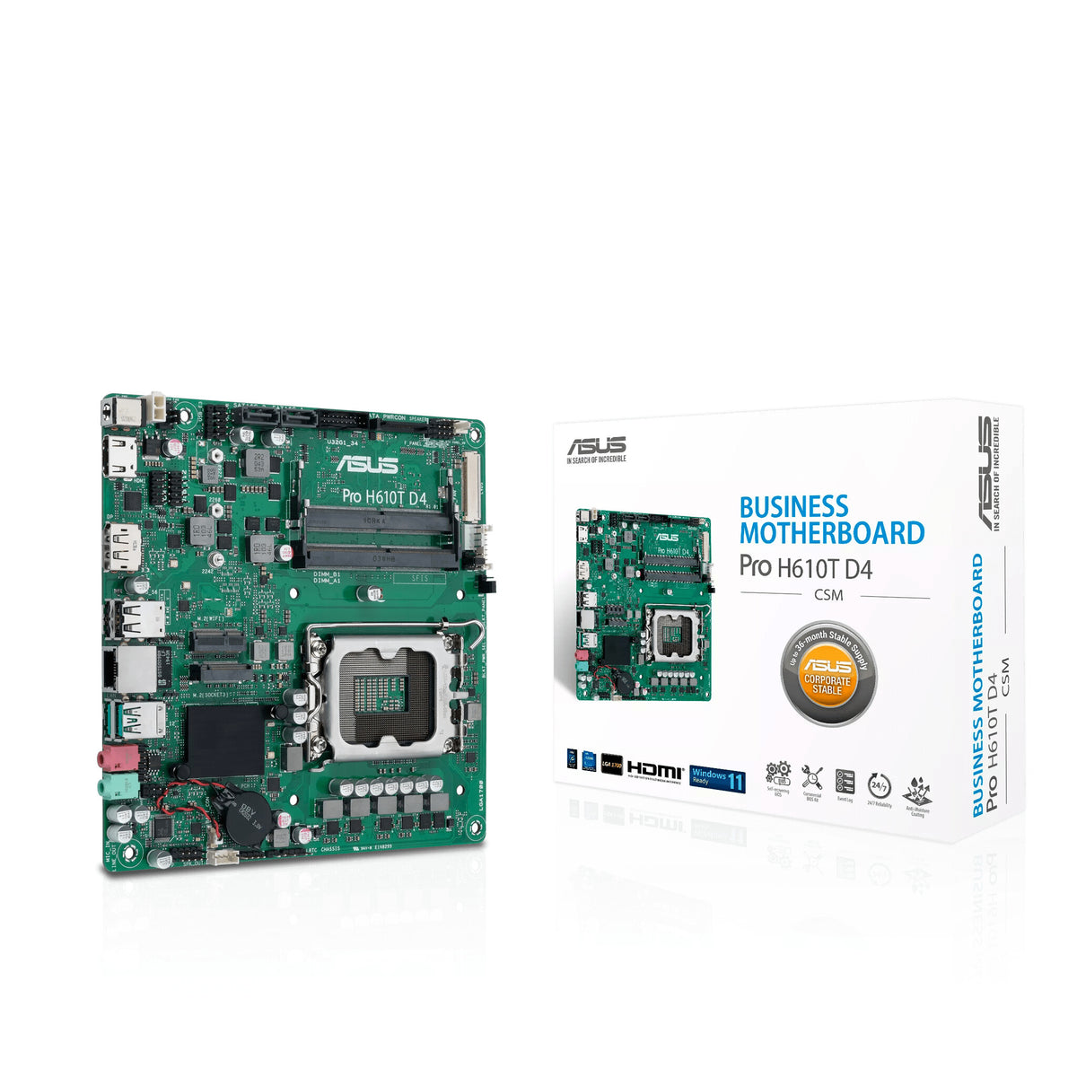 ASUS Pro H610T D4-CSM mini ITX motherboard - Intel H610 LGA 1700