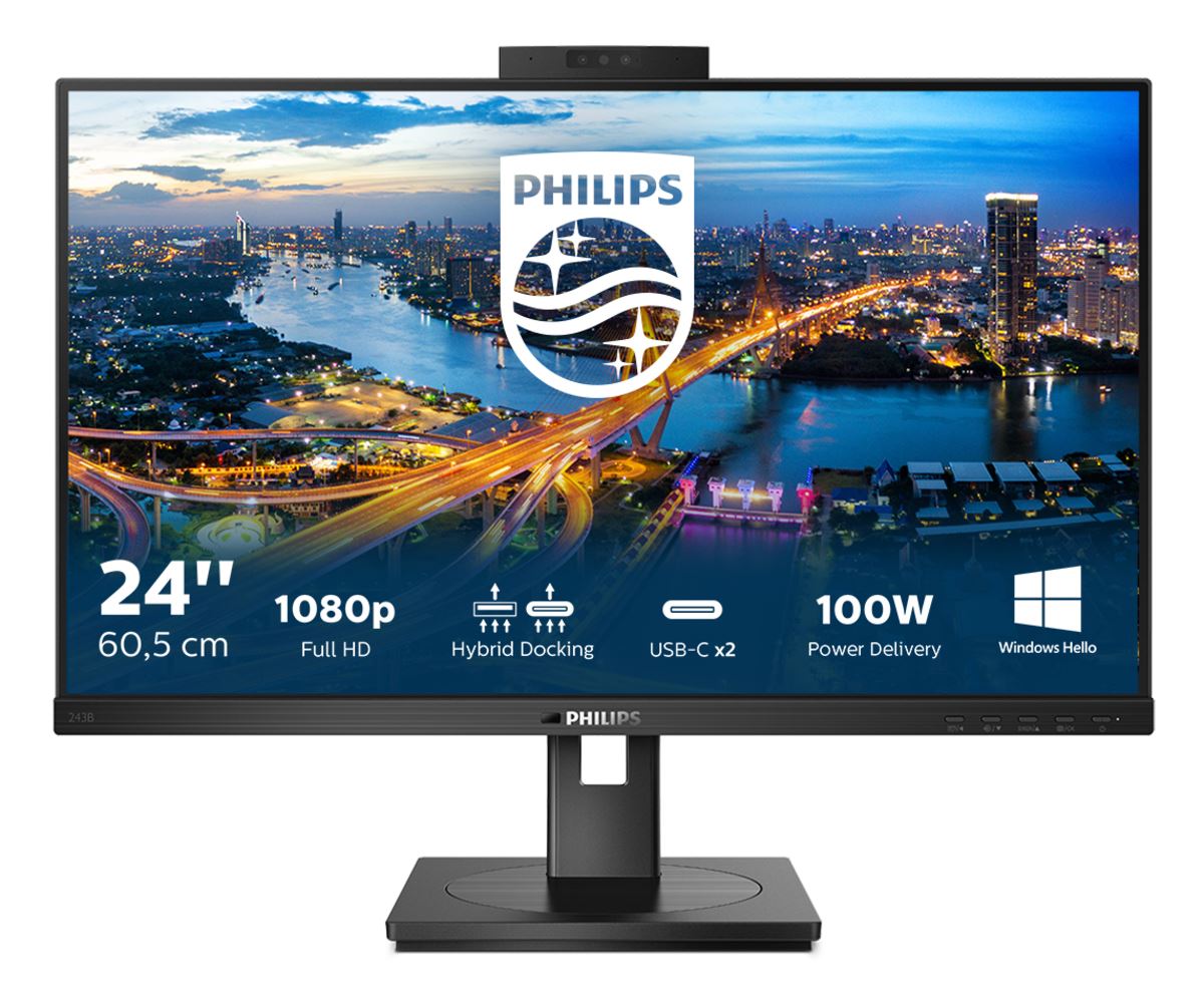 Philips B Line 243B1JH/00 Computer Monitor 60.5 cm (23.8&quot;) 1920 x 1080 pixels Full HD LCD Black