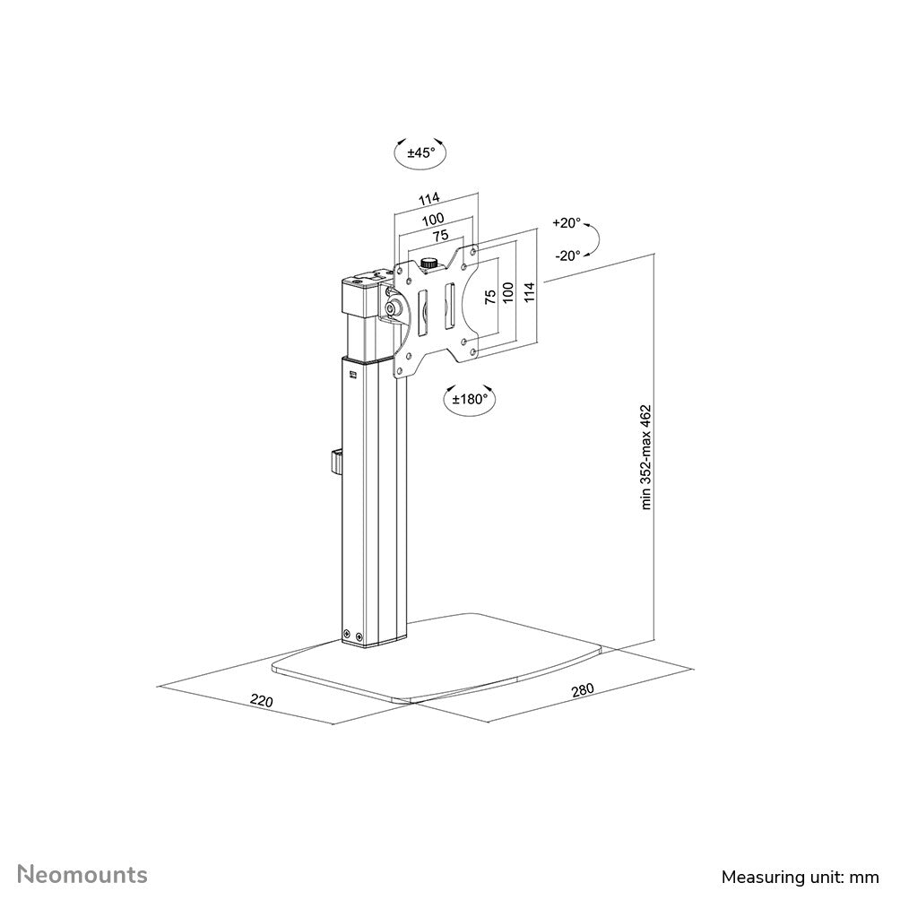 Neomounts FPMA-D865BLACK - Desk monitor stand for 25.4 cm (10") to 81.3 cm (32")