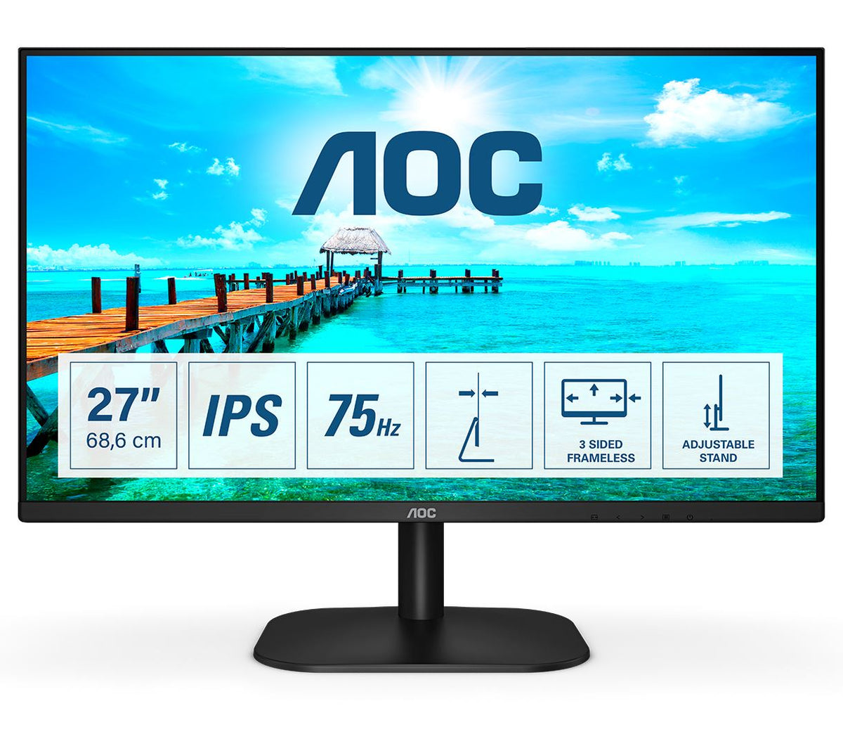 AOC B2 27B2H/EU LED display 68.6 cm (27") 1920 x 1080 pixels Full HD Black Monitor