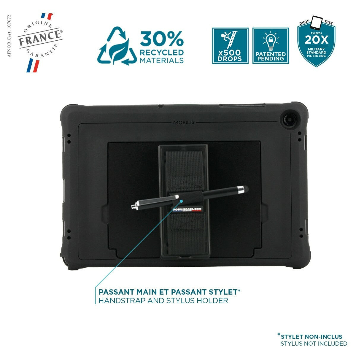 Mobilis Reinforced Protective Case For Galaxy Tab A9+ in Black