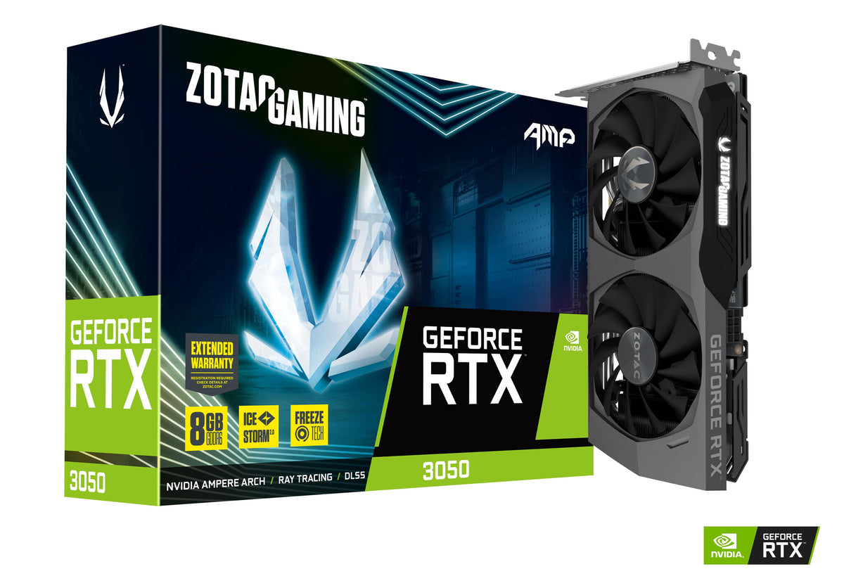 Zotac GAMING AMP - NVIDIA 8 GB GDDR6 GeForce RTX 3050 graphics card