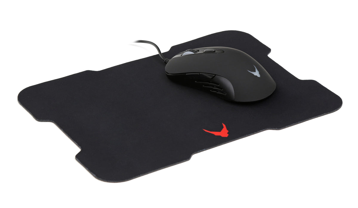Varr VSETMPX5 Gaming Mouse and Mousepad Set - Wired USB-A Optical Backlit Mouse in Black - 3,200 DPI