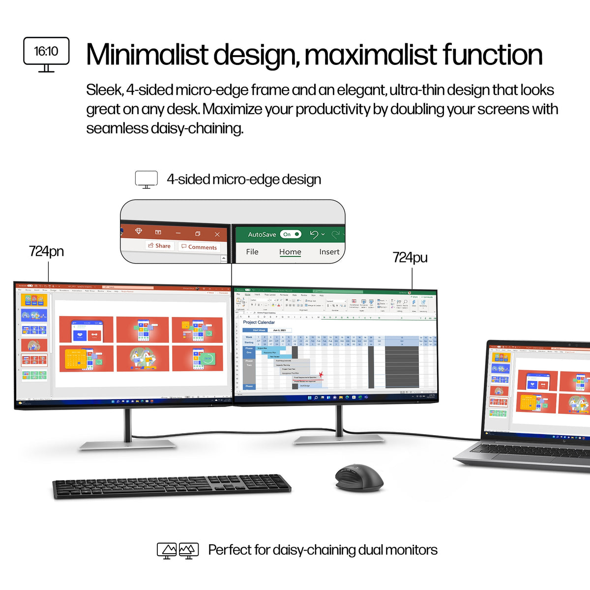 HP Series 7 Pro 724PN - 61 cm (24") - 1920 x 1200 pixels WUXGA LCD Monitor