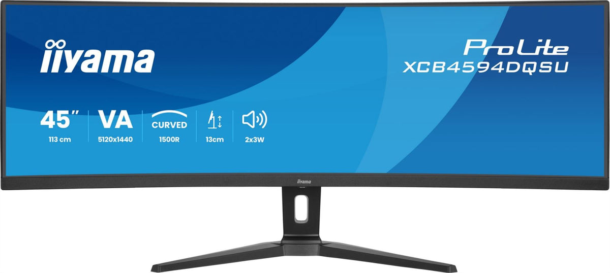 iiyama ProLite XCB4594DQSU-B1 computer monitor 113 cm (44.5") 5120 x 1440 pixels Dual QHD LED Black