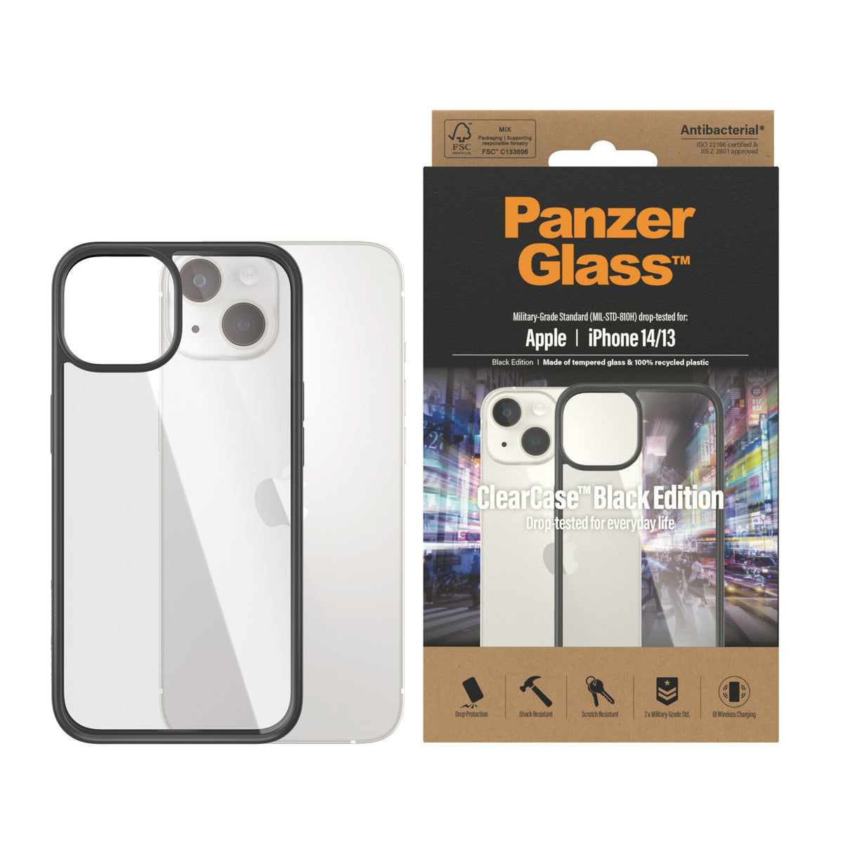 PanzerGlass ® ClearCase for iPhone 14 / 13 in Black