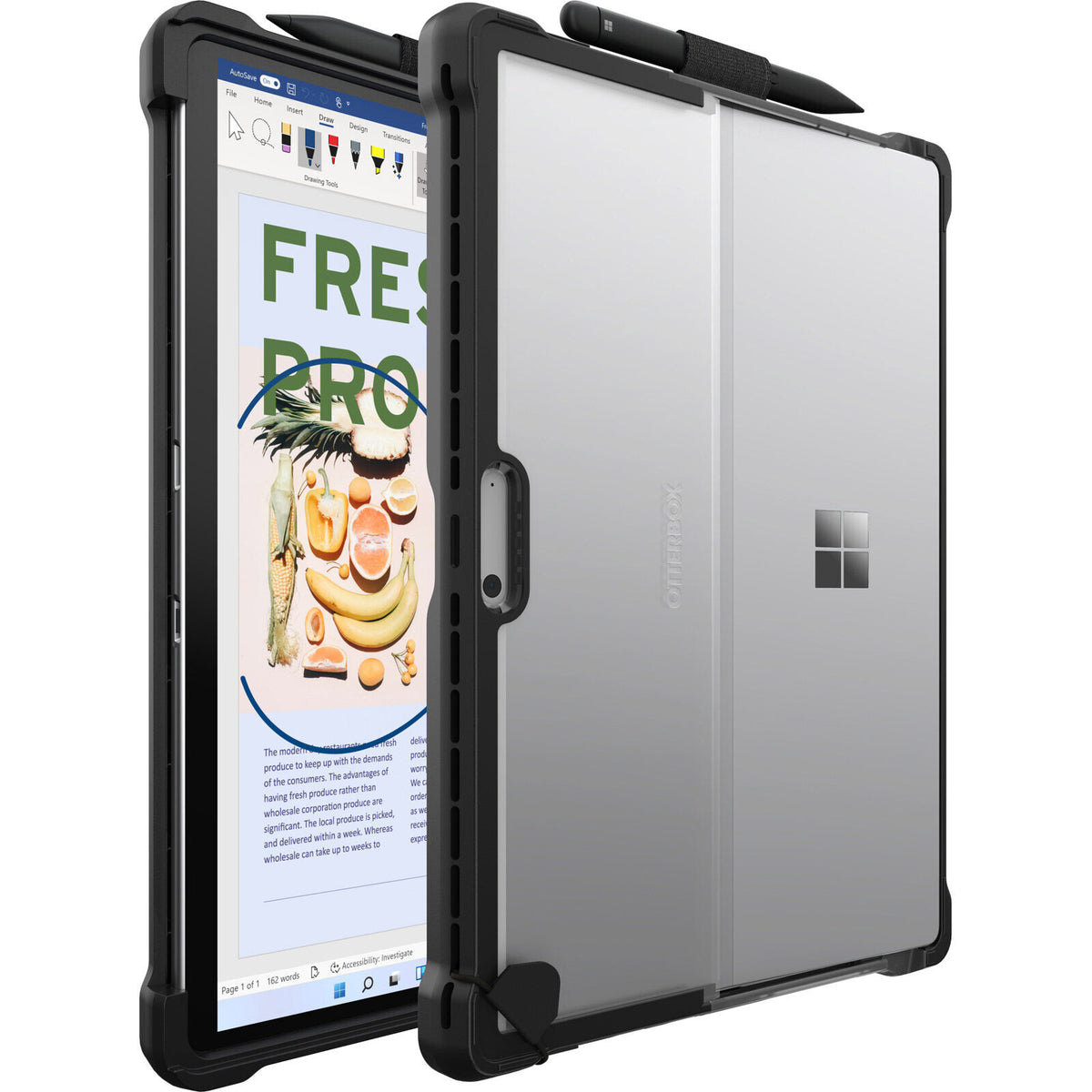OtterBox Symmetry Studio for Microsoft Surface Pro 8 in Black / Transparent
