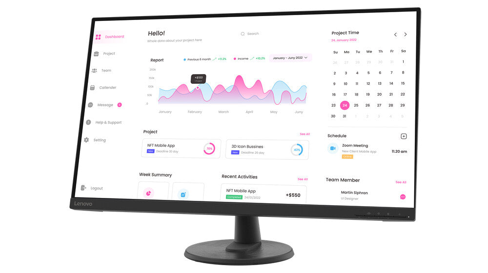 Lenovo D32-40 - 80 cm (31.5") - 1920 x 1080 pixels FHD W-LED Monitor