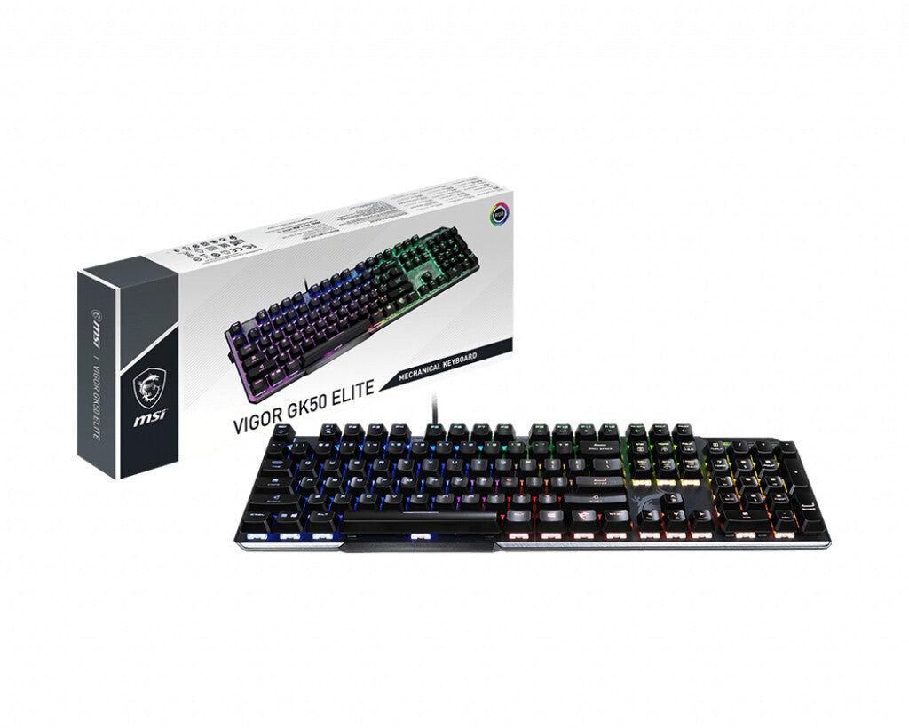 MSI VIGOR GK50 Elite - USB Wired RGB Mechanical Gaming keyboard in Black (QWERTZ German)