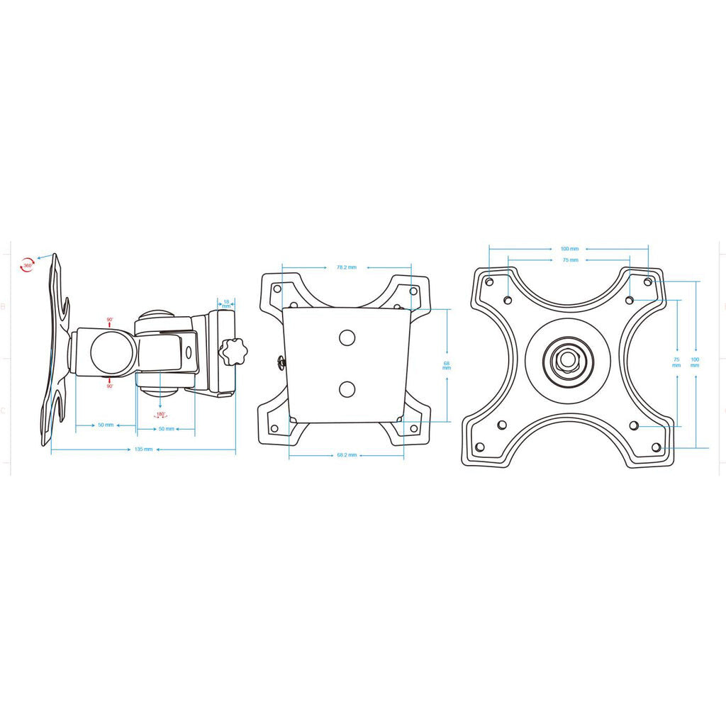 Manhattan 432351 - Wall monitor/TV mount for 33 cm (13") to 55.9 cm (22")