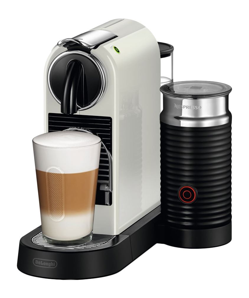De'Longhi Nespresso CitiZ Coffee Machine with Aeroccino Milk Frother in White