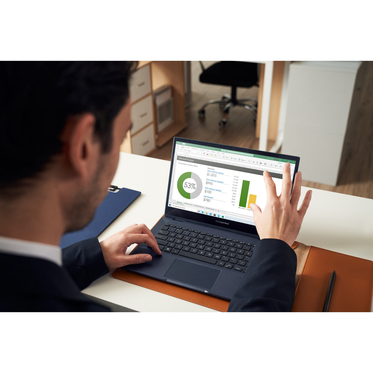 ASUS ExpertBook Hybrid (2-in-1) - 33.8 cm (13.3") - Touchscreen - Intel® Core™ i7-1165G7 - 16 GB DDR4-SDRAM - 512 GB SSD - Wi-Fi 6 - Windows 11 Pro - Black