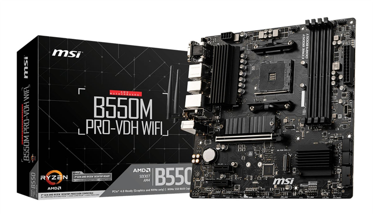 MSI B550M PRO-VDH WIFI motherboard AMD B550 Socket AM4 micro ATX