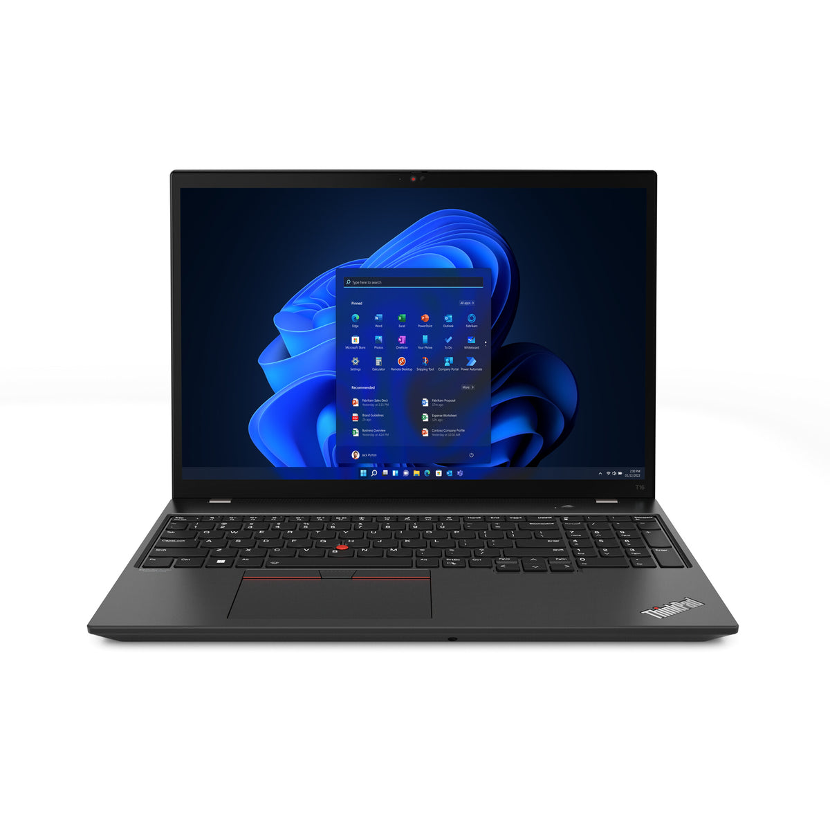 Lenovo ThinkPad T16 Gen 1 Laptop - 40.6 cm (16") - Intel® Core™ i5-1235U - 8 GB DDR4-SDRAM - 256 GB SSD - Wi-Fi 6E - Windows 11 Pro - Black