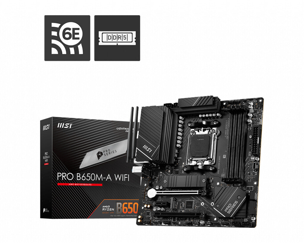 MSI PRO B650M-A WIFI micro ATX motherboard - AMD B650 Socket AM5