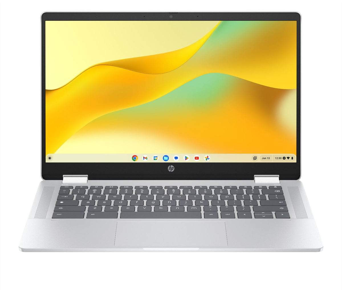 HP Chromebook x360 14b-cd0002na Intel� N N100 35.6 cm (14") Touchscreen HD 4 GB LPDDR5-SDRAM 128 GB eUFS Wi-Fi 6 (802.11ax) ChromeOS Silver