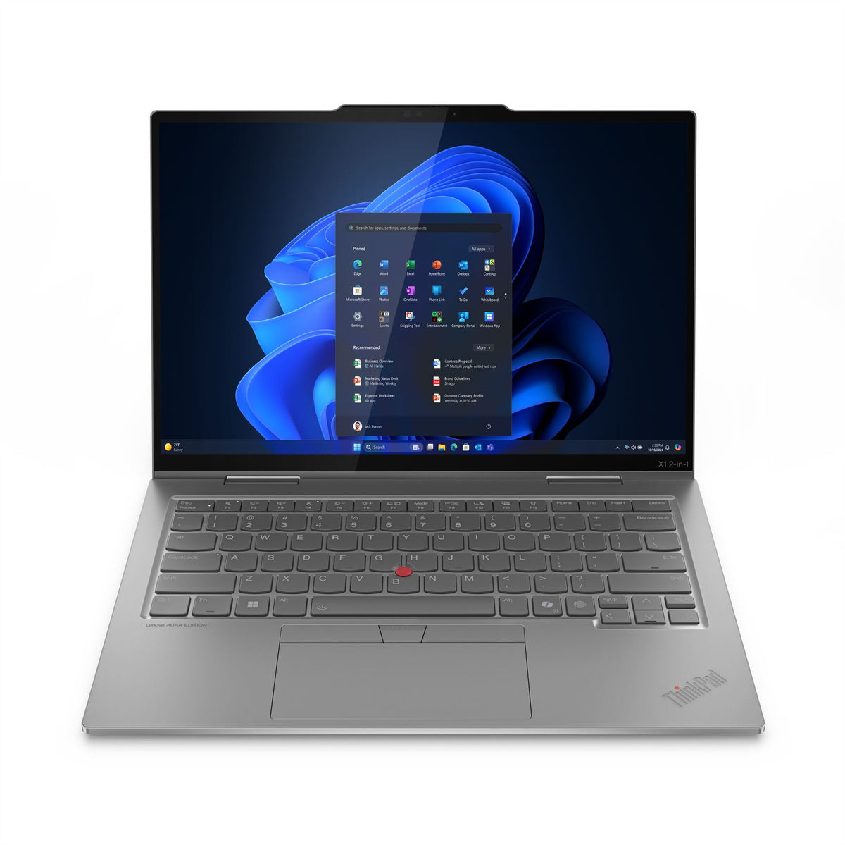 Lenovo ThinkPad X1 2-in-1 Gen 10 Intel Core Ultra 7 255U Hybrid (2-in-1) 35.6 cm (14&quot;) Touchscreen 2.8K 32 GB LPDDR5x-SDRAM 1 TB SSD Wi-Fi 6E (802.11ax) Windows 11 Pro UK English Grey