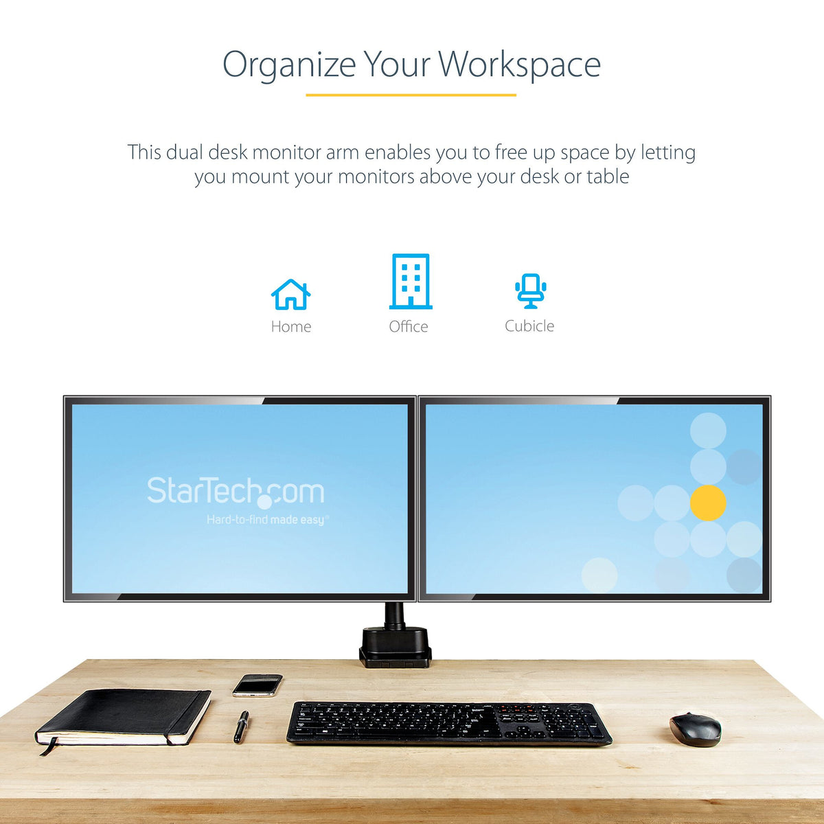 StarTech.com ARMDUALPIVOT Desk monitor mount for 81.3 cm (32")