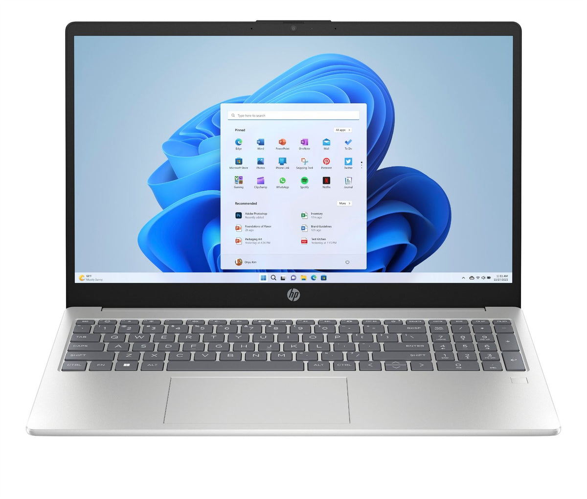 HP 15-fd0051na Intel® Core� i3 i3-N305 Laptop 39.6 cm (15.6") Full HD 8 GB DDR4-SDRAM 256 GB SSD Wi-Fi 6 (802.11ax) Windows 11 Home Silver