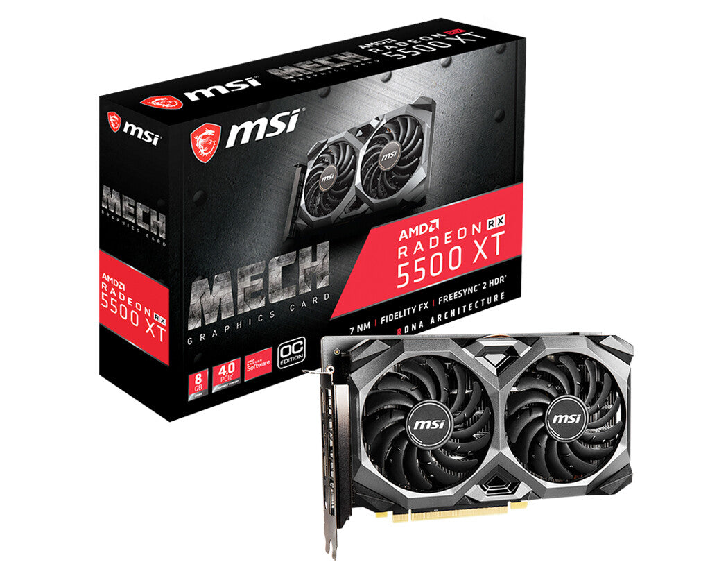 MSI MECH OC - AMD 8 GB GDDR6 Radeon RX 5500 XT graphics card