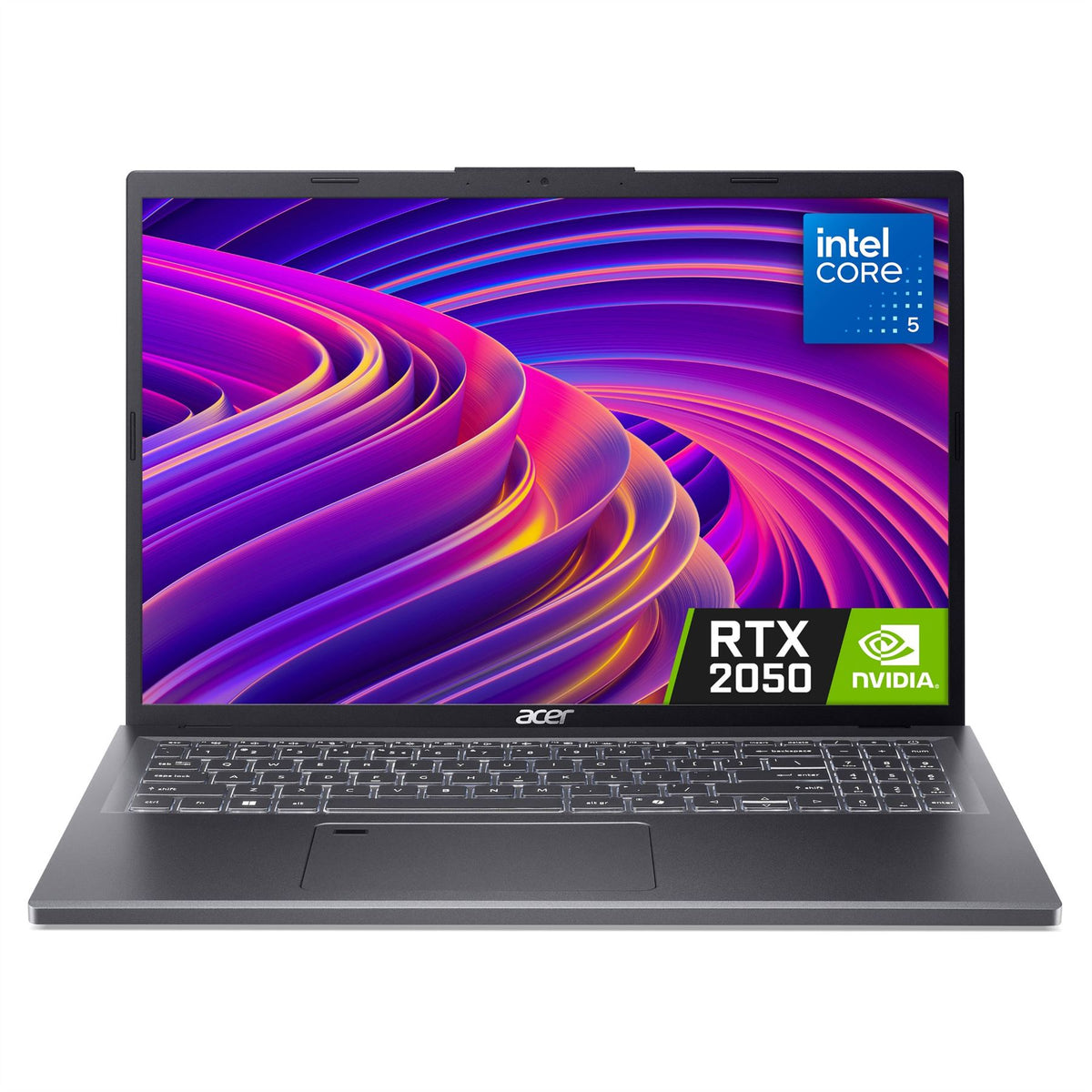 Acer Aspire 16 Laptop - 40.6 cm (16") - Intel Core 5 - 16 GB DDR5-SDRAM - 1TB SSD - NVIDIA GeForce RTX 2050 - Wi-Fi 6 - Windows 11 Home - Grey