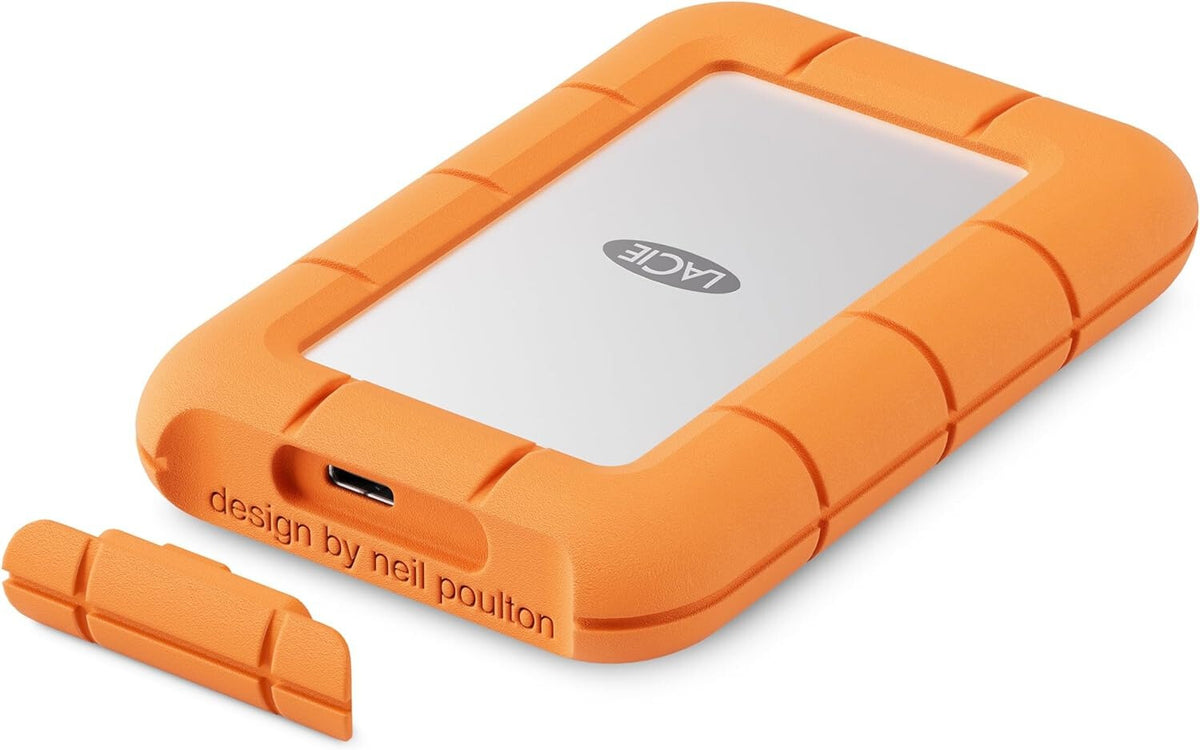LaCie Rugged Mini - USB-C External HDD in Grey / Orange - 1 TB