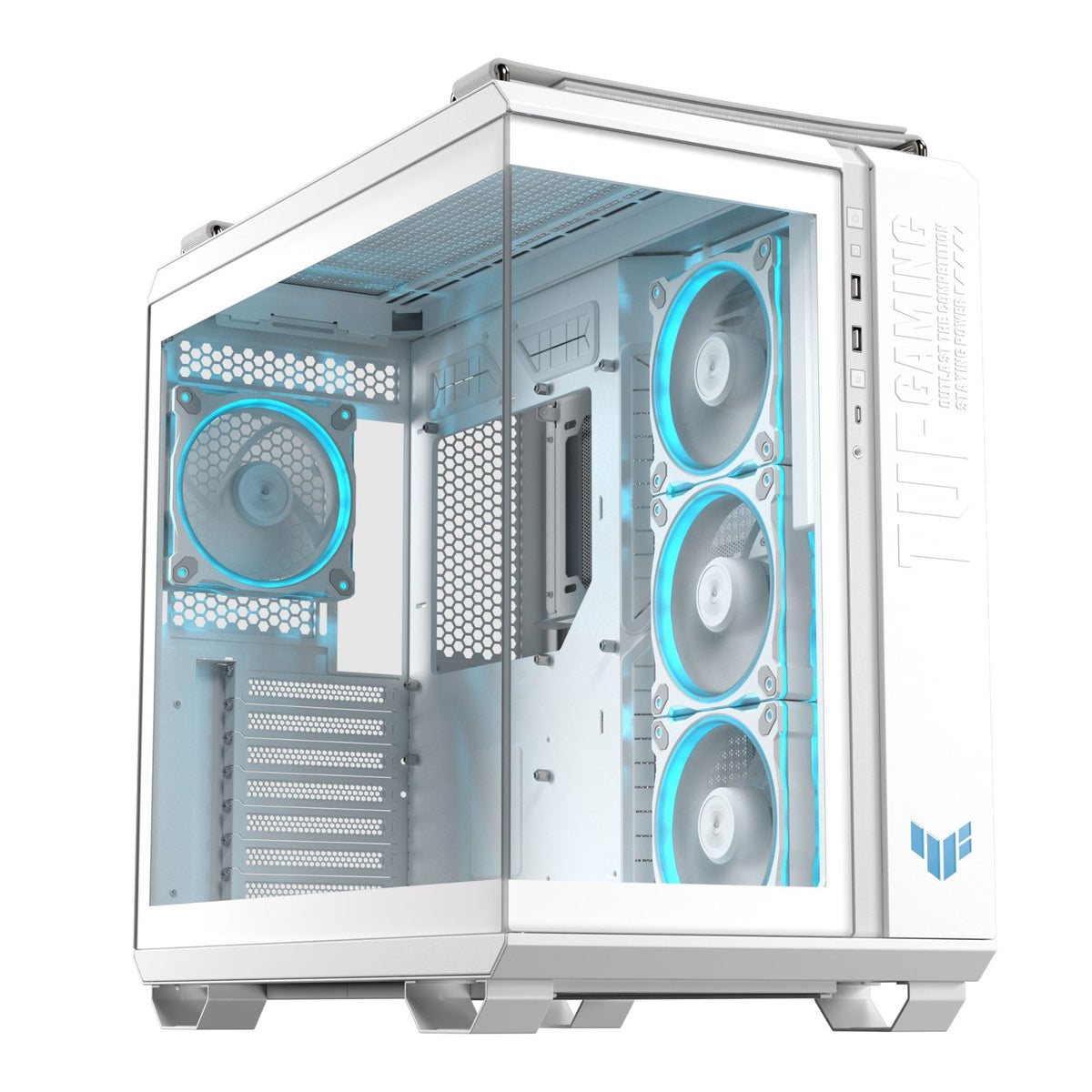 ASUS TUF GAMING GT502 Horizon TG ARGB - ATX Mid Tower Case in White