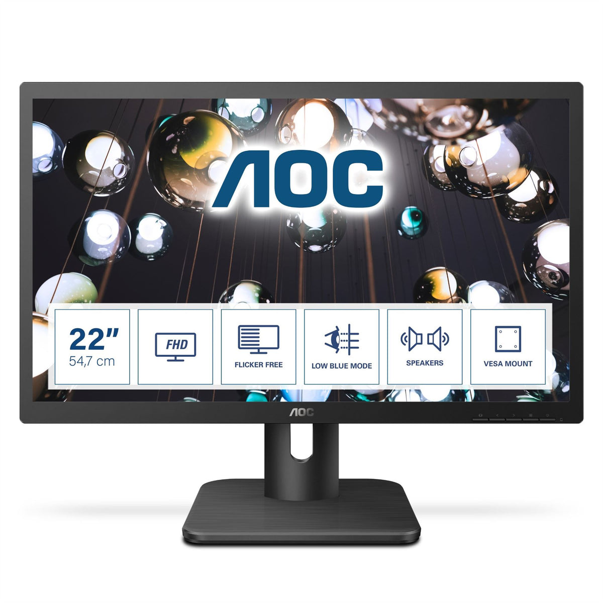 AOC E1 22E1D Computer Monitor 54.6 cm (21.5") 1920 x 1080 pixels Full HD LED Black