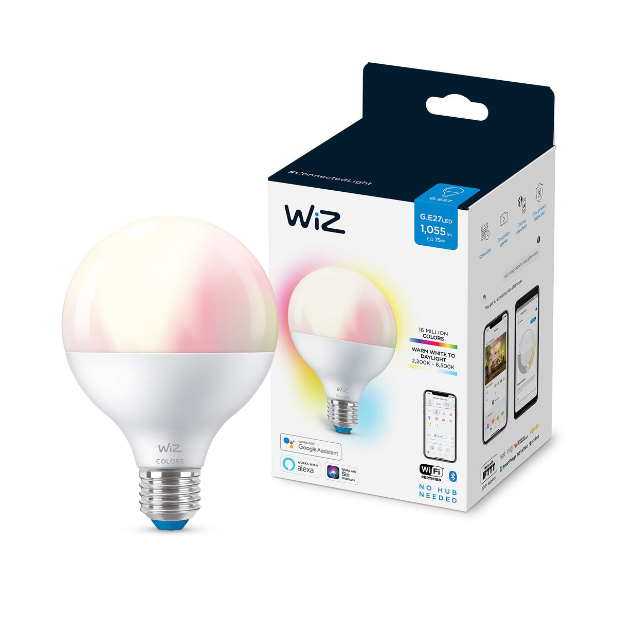 WiZ Globe Smart Wi-Fi Lightbulb - Multicolour - E27