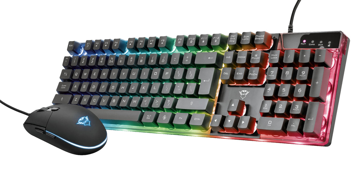 Trust GXT 838 Azor Combo - USB Wired Keyboard & Mouse in Black